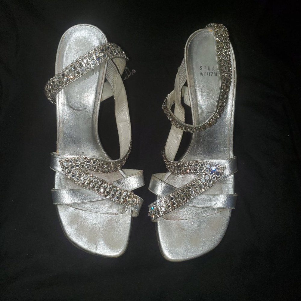WOMEN'S STUART WEITZMAN RHINESTONE 4 INCH HEELS ! SIZE 10M